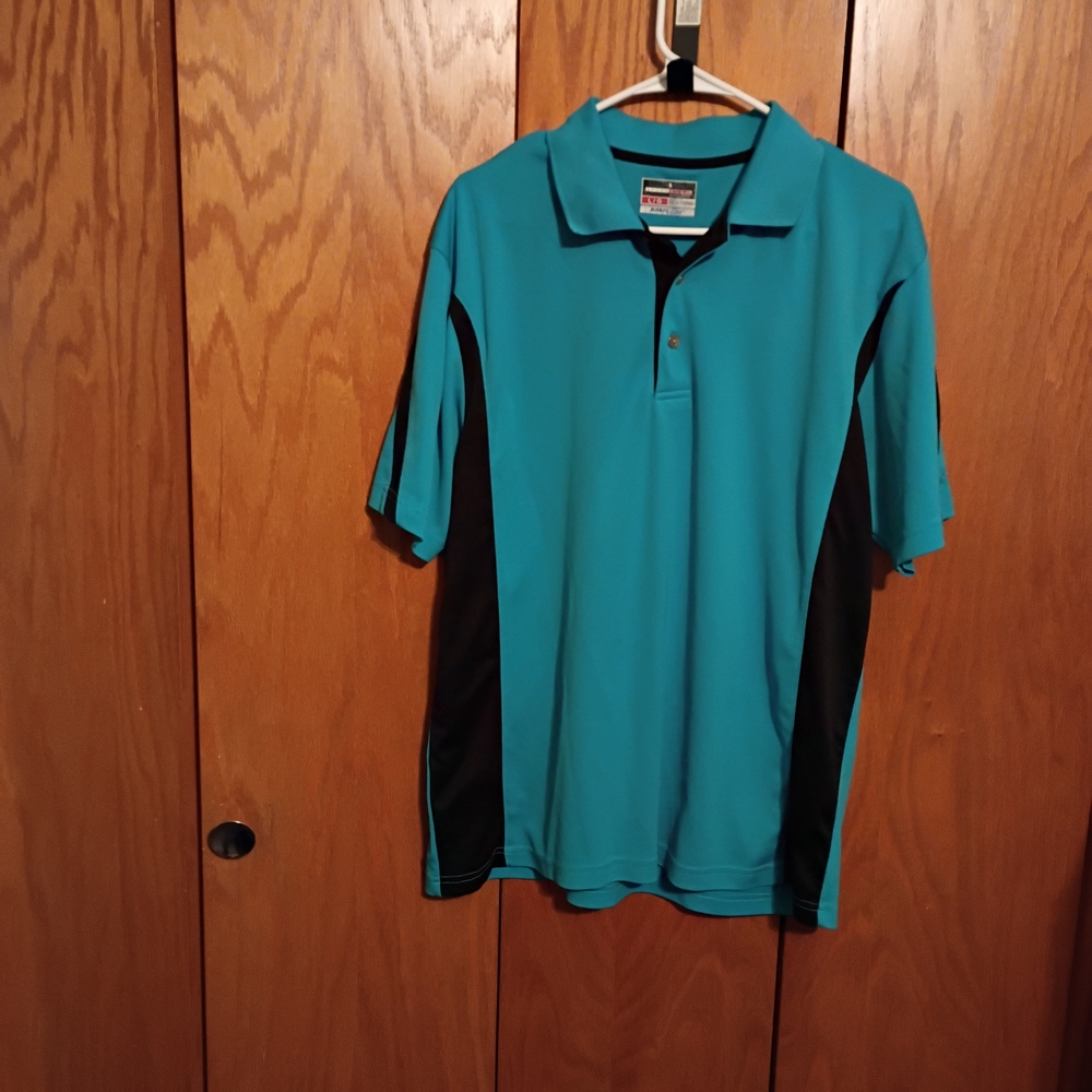 Grand Slam Men's Teal and Black Polo Shirt